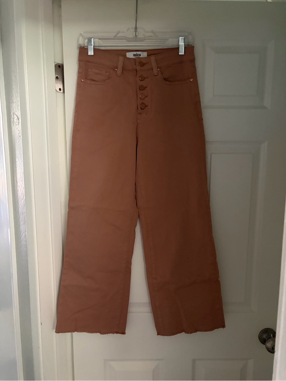Mica Los Angeles Button-Fly High-Rise Pants Dusty Rose Size 27